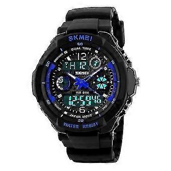 Mens Dual Time Display Elektronisk klocka Tw