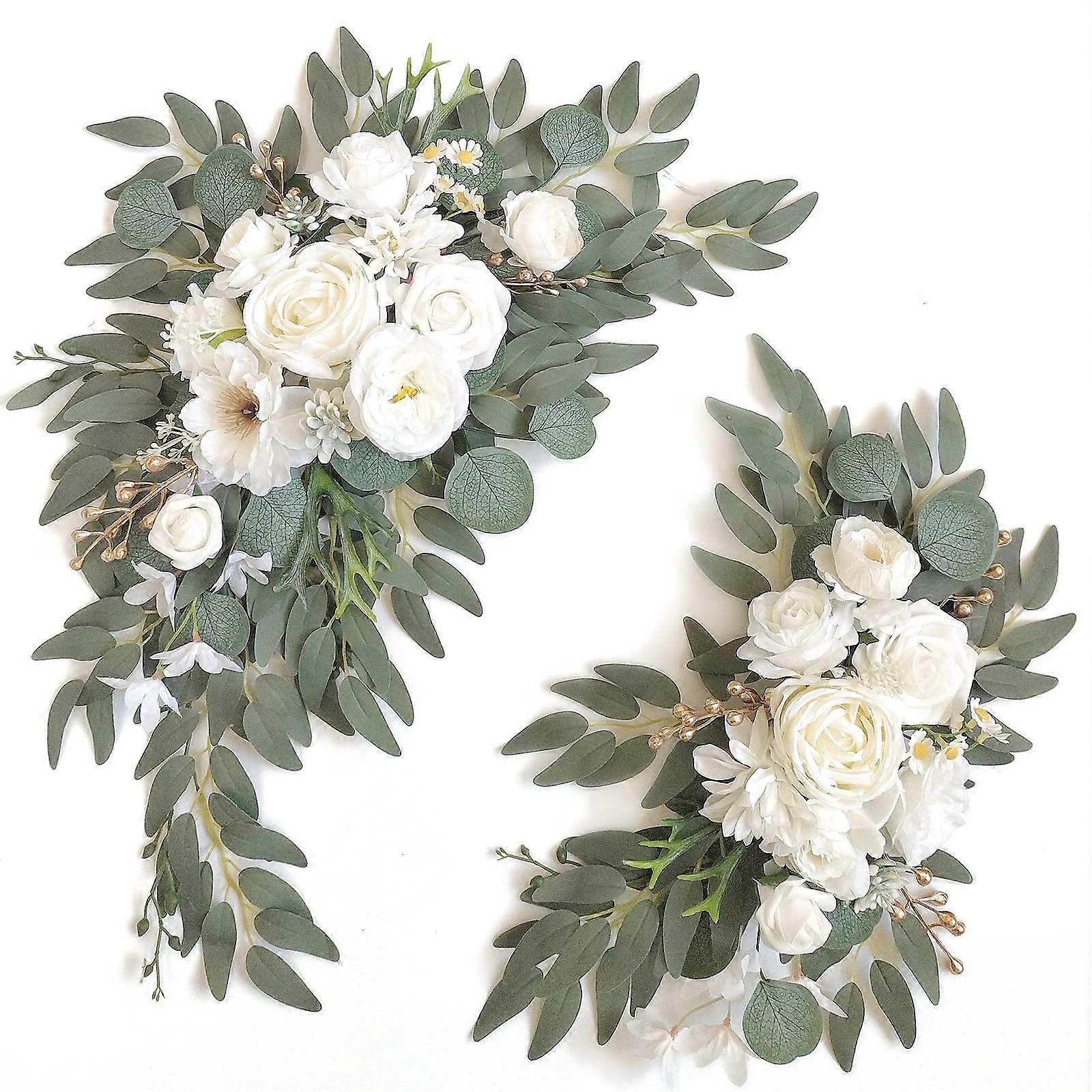 Faux Floral Swag Set of 2 for Wedding Welcome & Reception Signs Decor