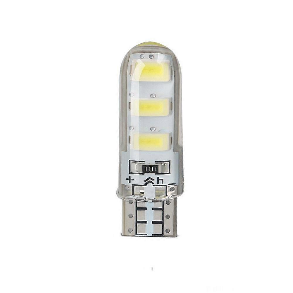 6/4/2/1PC T10 194 168 W5W 6 SMD 5730 Car Led Silicone Shell Wedge License Plate Side Turn Signal Light