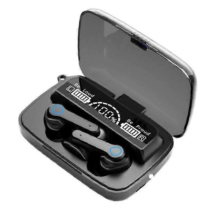 Bluetooth TWS M19i Earbuds - Black - Noise Cancelling - LED Display - Gaming and Sports Headphones