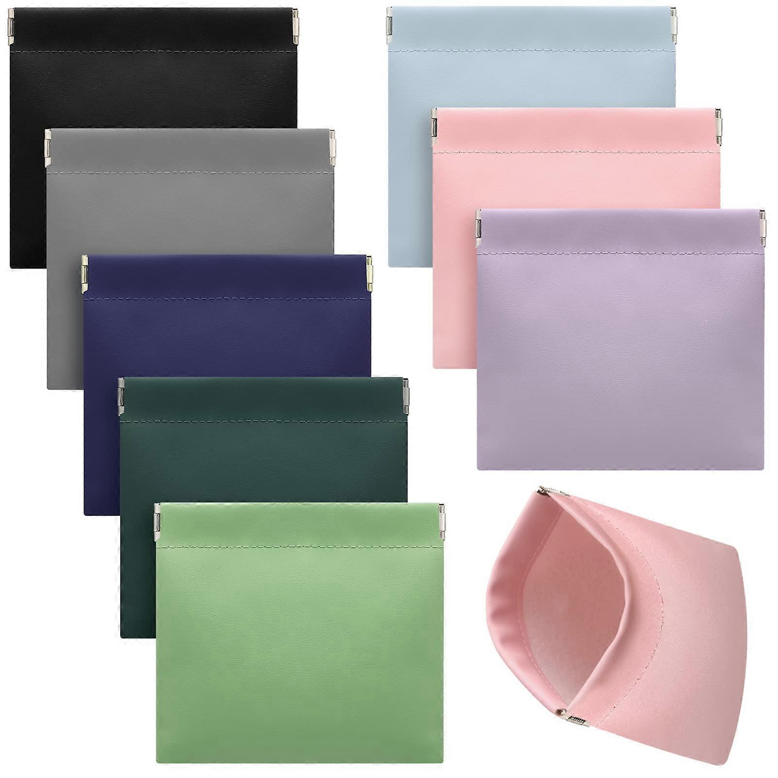 8 Pack Mini Cosmetic Bag Set for Travel, Daily Use, Waterproof Nylon, Zipper Closure, Multi-Color Design