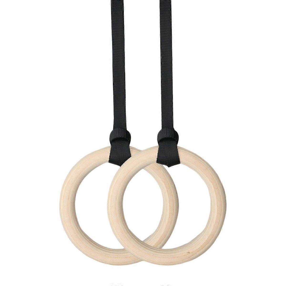 1 pár fa tornagyűrű állítható csatpántokkal