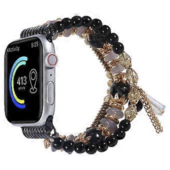 Boho Beaded Bracelet Compatible Apple Watch Bands 45mm iWatch Series 7/8 , Handmade Multilayer Pearl Elastic Stretch Strap Wrist