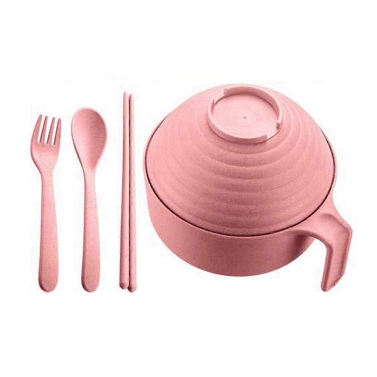 Microwave Ramen Bowl Set with Chopsticks - , Microwavable Noodle Cooker with Lid, Ideal for Dorms N