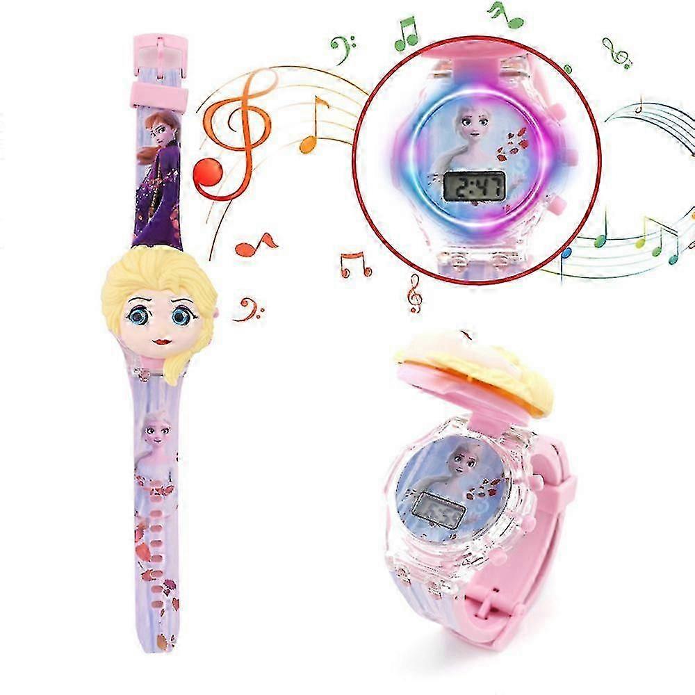 Tytöt Sarjakuva Musiikki Katsella Hello Kitty Jäädytetty Lasten Flip Top Kellot