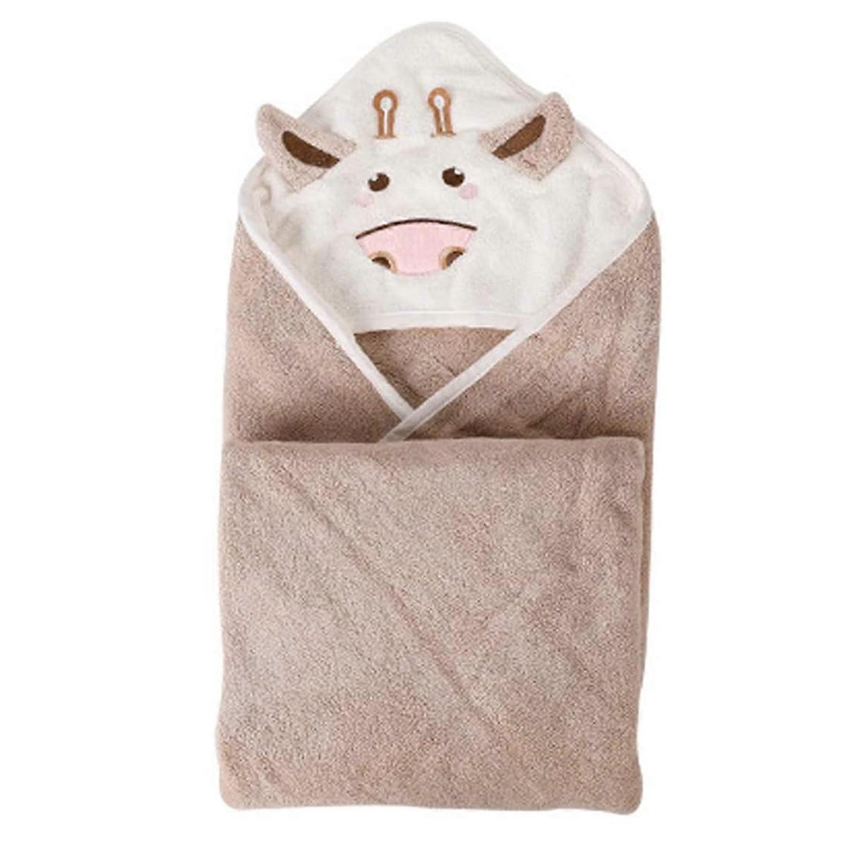 Unisex Dětská osuška s kapucí, polyester s pocitem mraku super absorpční společník do koupání pro 1-6 let, sloní design