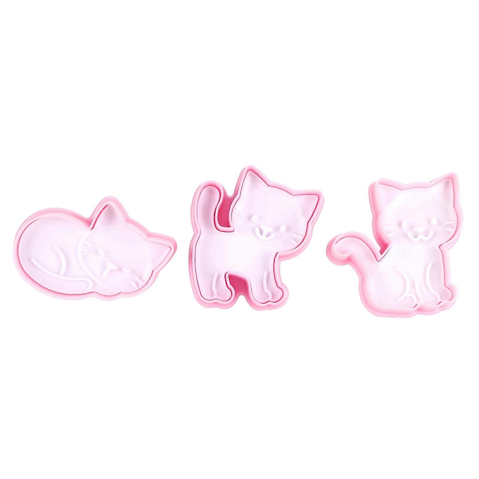 3pcs Cartoon Cat Shaped Cookies Molds 3 Piece Cookie Mold Set DIY Baking Biscuit Mold Kit Baking Accessory