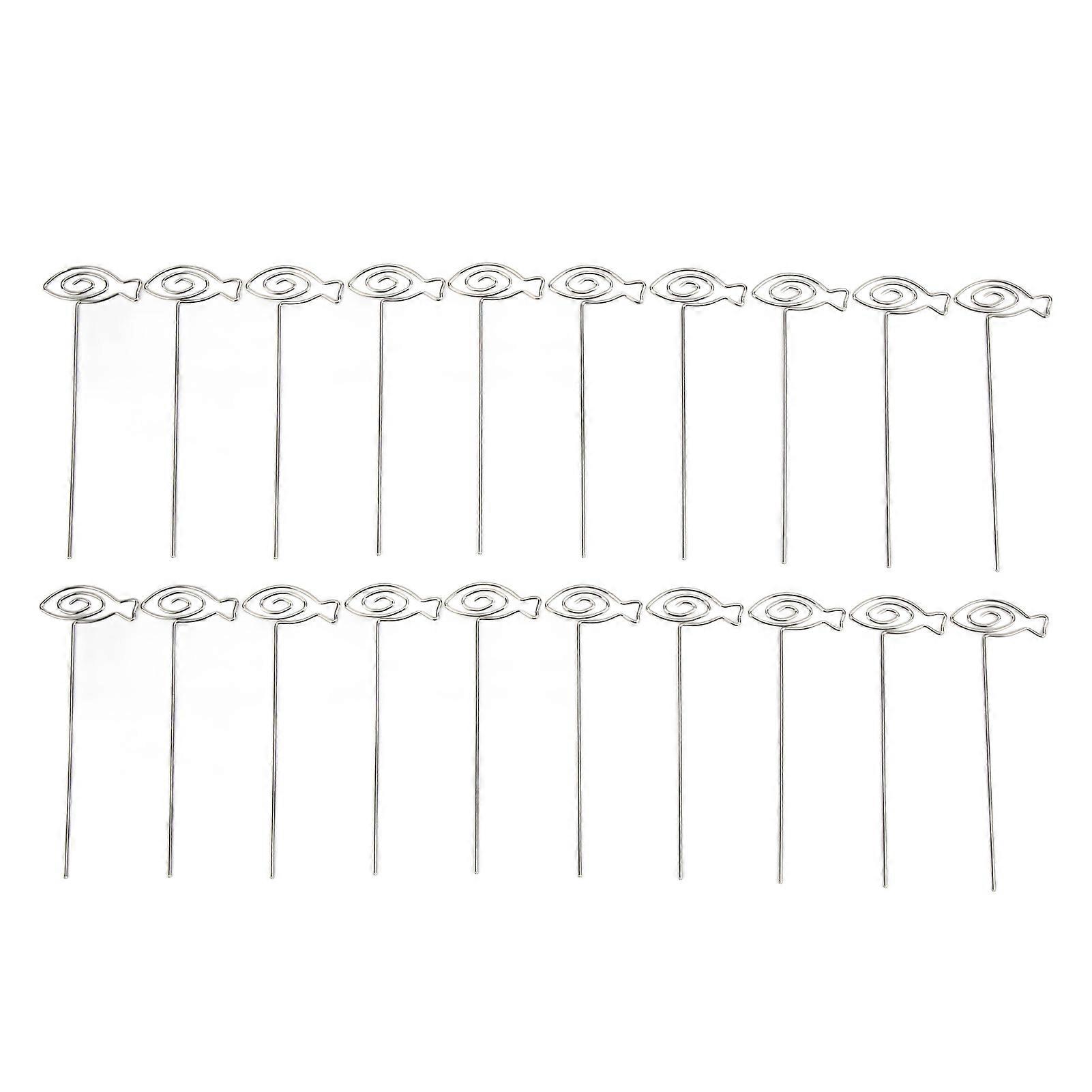 20Pcs Place Card Holder Unique Design Durable Premium Metal Anti Oxidation Wide Application Name Card ClipsFish