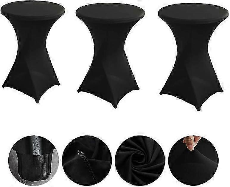 Set of 3 Stretch Bar Table Covers, Bar Tables Spandex Stretch Tablecloth 80 cm, for Bistro Table Diameter 80-85 cm