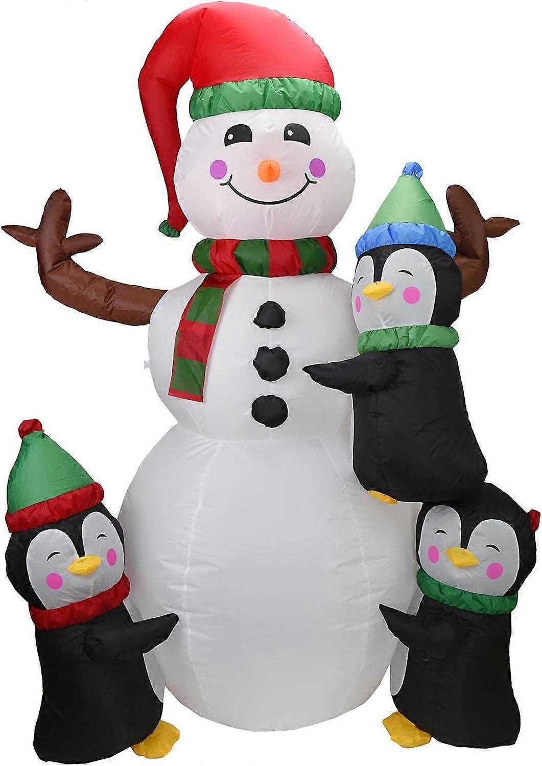 Joyous 1.8M Inflatable Snowman, Outdoor Christmas Inflatables with Durable Polyester and Colorful Rotating LED Lights for Enchanting Holiday Displays
