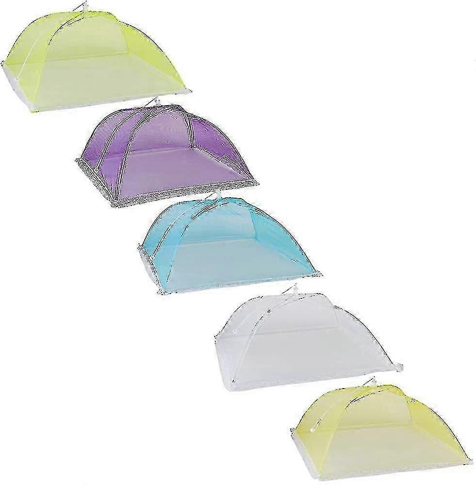 5pcs Cloche de nourriture pliable, Couvercle pliable de tente alimentaire, Couverture alimentaire en maille anti-mouche pour prévenir, Mouches, Insectes, Moustiques