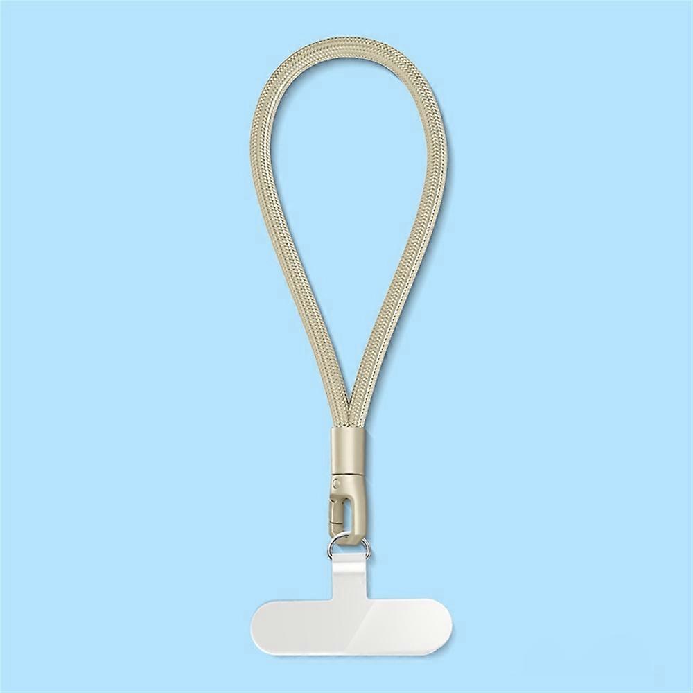 6mm Polyester Wrist Strap for Mobile Phone Lanyard with Tether Tab,Rotating Buckle-Light Camel
