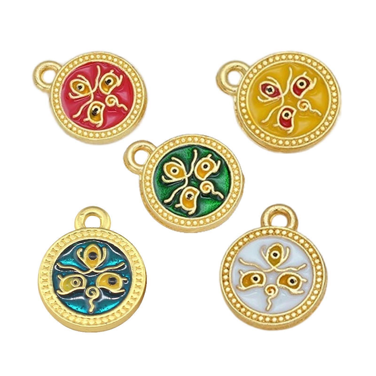 5pcs Portable Unique Five Way God of Wealth Pendant for Jewelry Creation Craft from Sturdy Alloy for Long Time Use suit