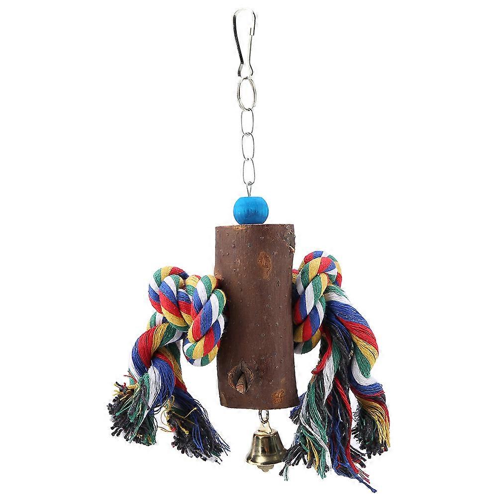 Wooden Parrot Biting Hanging Toy – Abrasion Resistant, Durable Construction, Ideal for Medium to Large Birds