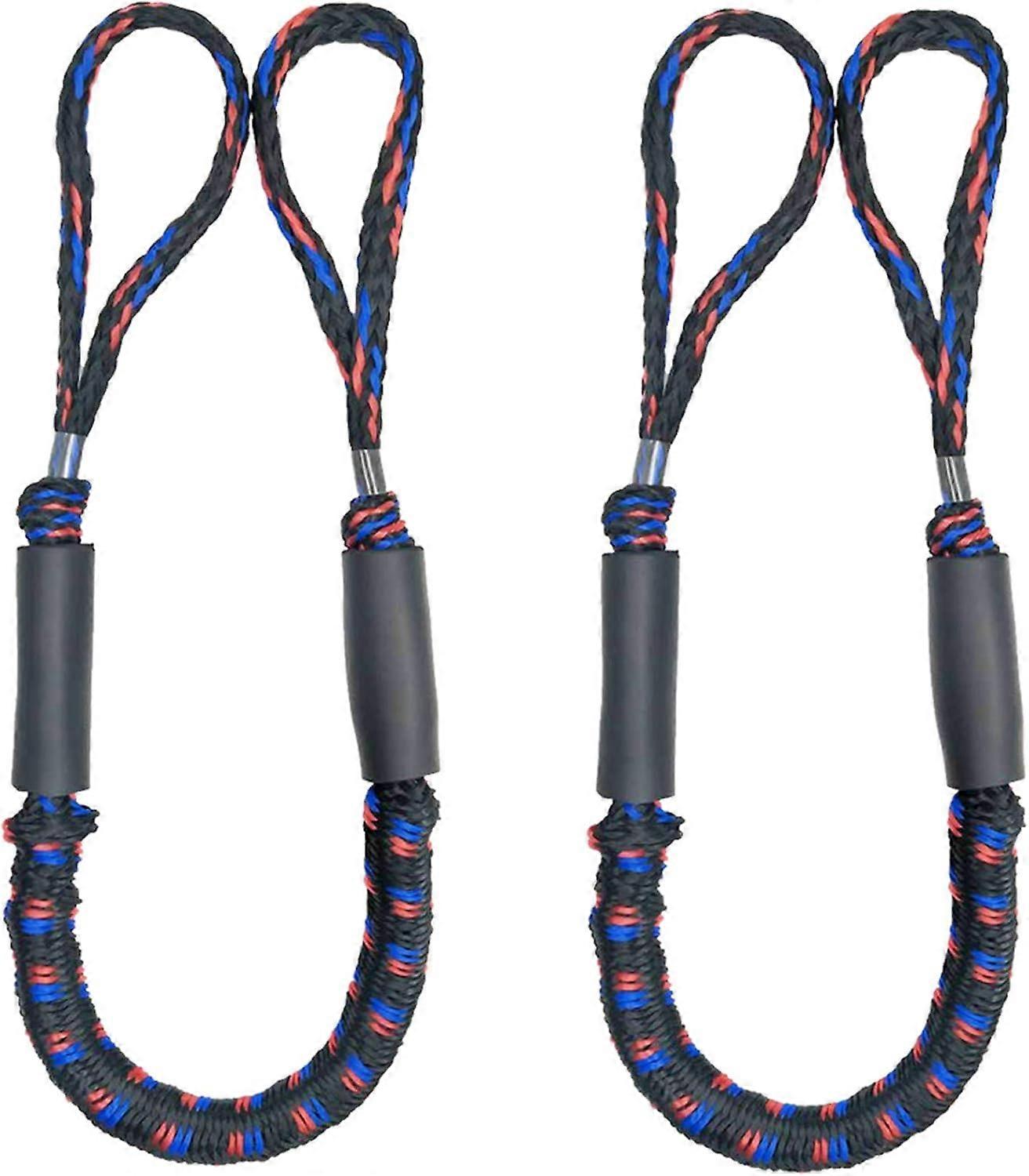 2 Pack Dock Rope, Bungee Cord Marina Rope Shock Absorbing Elastic Mooring Rope Dock Anchor