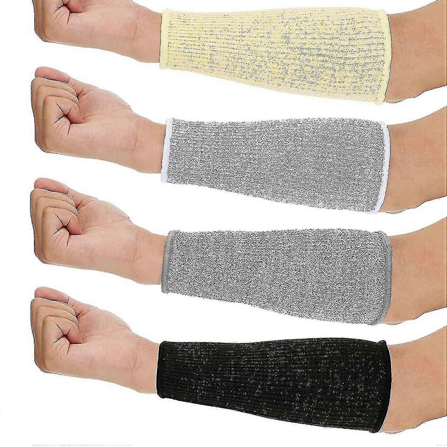 Cut Resistant Arm Sleeves, Thermal Protective Forearm Guards for Work Safety (4 Pairs, Multicolor)