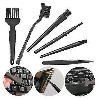 6 In 1 Keyboard Brushes Kit Electronical Dust Cleaning Removal Brush Kit Plastic Black Small Portable Handle Nylon Anti Static