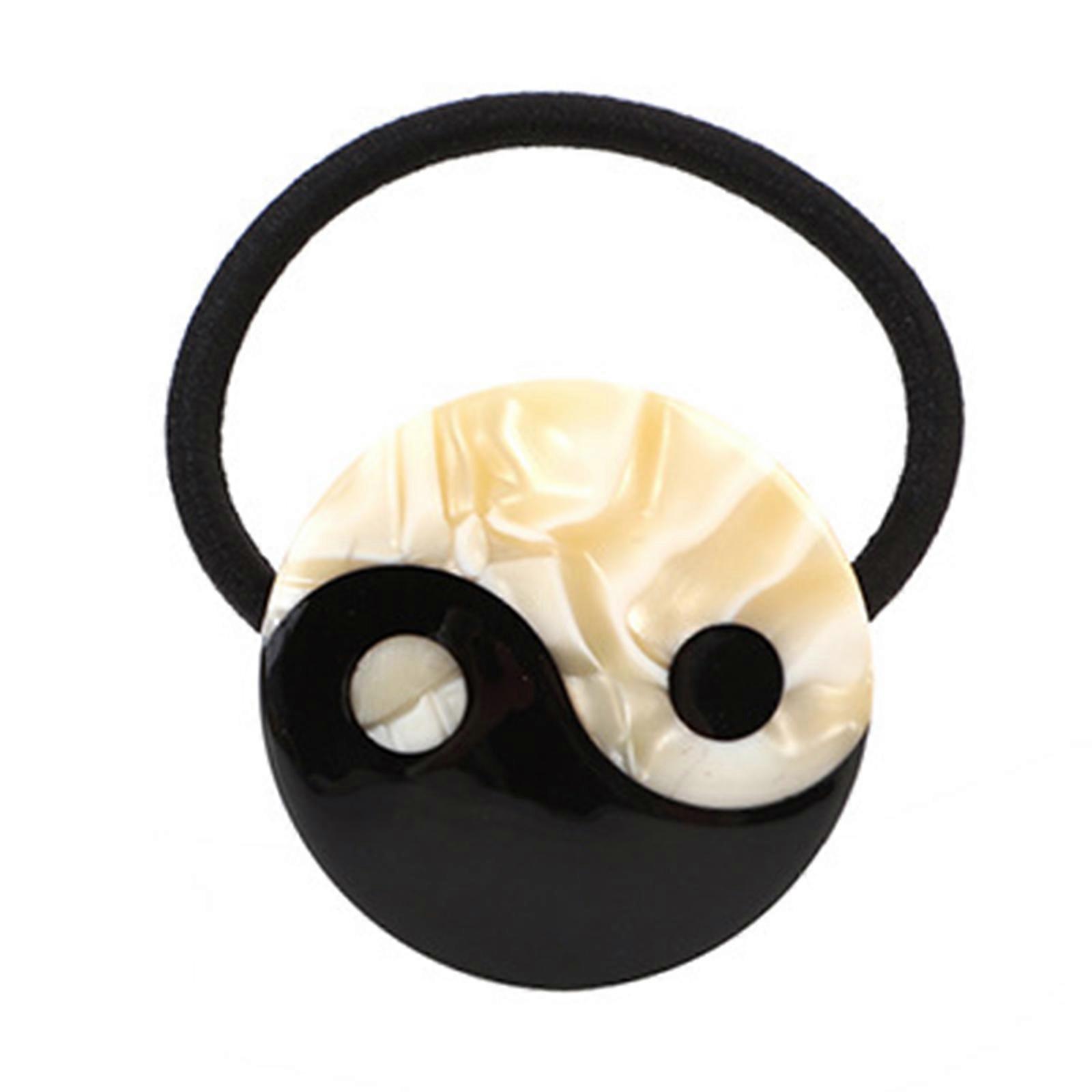 Tai automatique antidérapant pour épingles à cheveux Chi Acétate rétro Yin Yang Cheveux chouchous Pince à cheveux forte pinces à cheveux Corde à cheveux riz noir