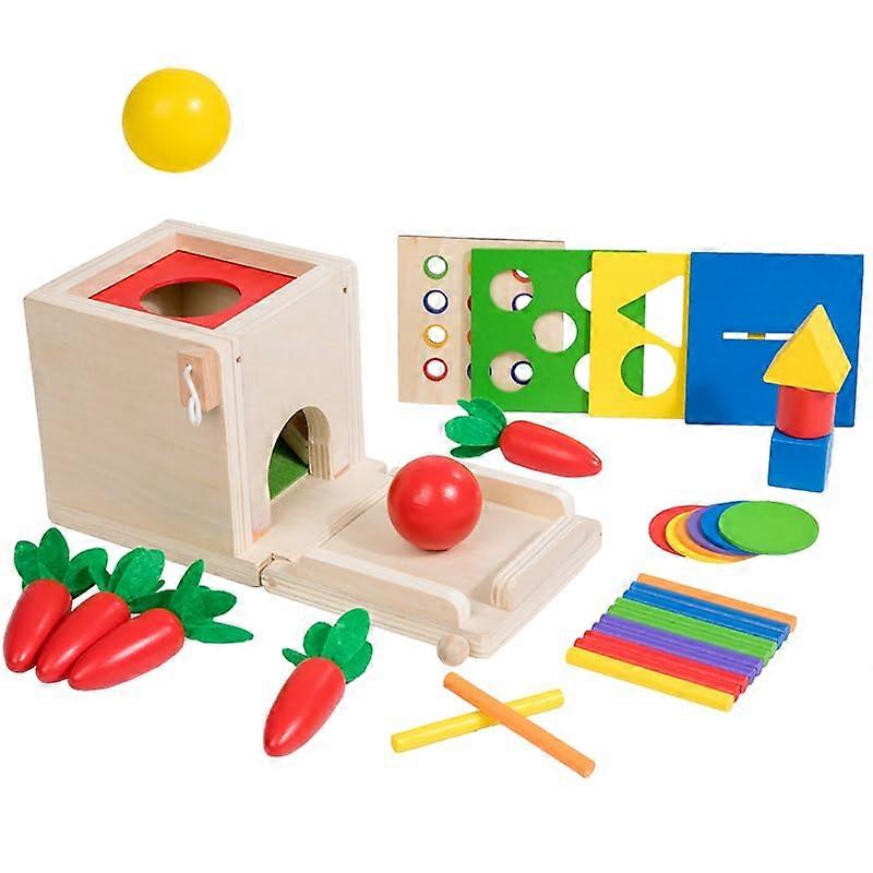 5-in-1 Toy Geometric Solid Box for Kids, Educational Learning Tool, Colorful Shapes, Durable Plastic Construction