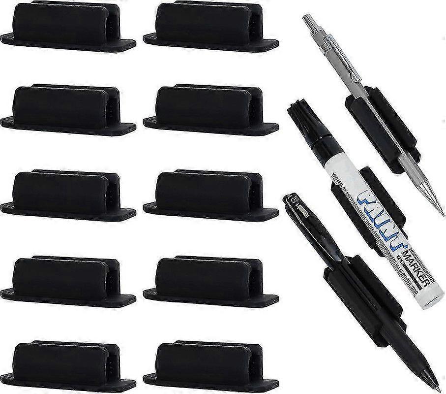 حامل قلم 10 قطع للمكتب ، حامل قلم لاصق لحافظة الفصول الدراسية ، حامل قلم رصاص سيليكون وحامل علامة لمنظم المكتب