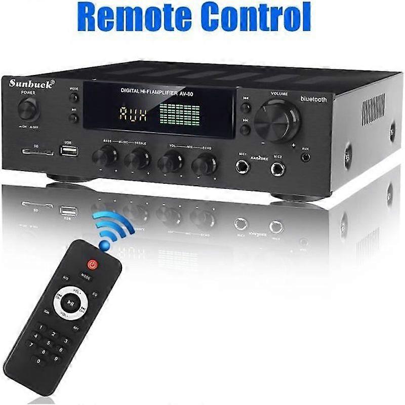 Stereo Ampli-Tuner 2 x 200W Bluetooth Phono Input Auto 2 Zones 5 HDMI Calibration