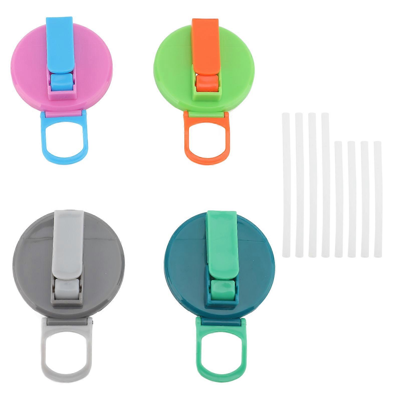 4 Pack 2.12" Silicone Soda Can Lids with Straw, Reusable Leakproof Soda Can Lids for Daily Use