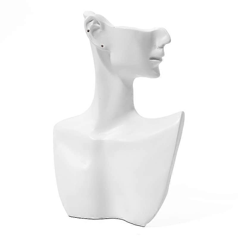 项链耳环珠宝展示架白色商店人体模型半身像 M-18.5×13.5cm