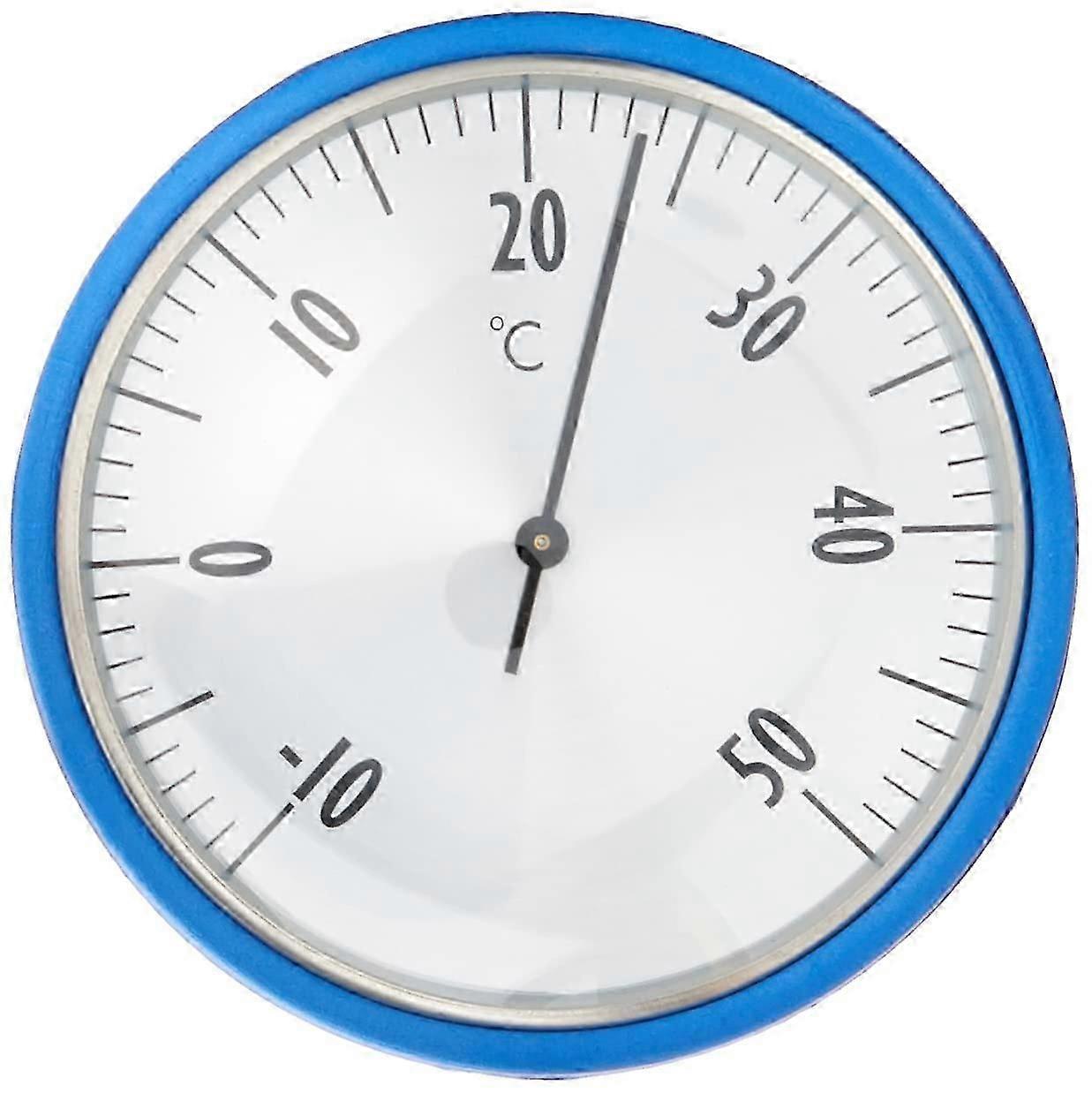 Analogue pool thermometer, suitable for pools and ponds, rustproof, easy to read, blue