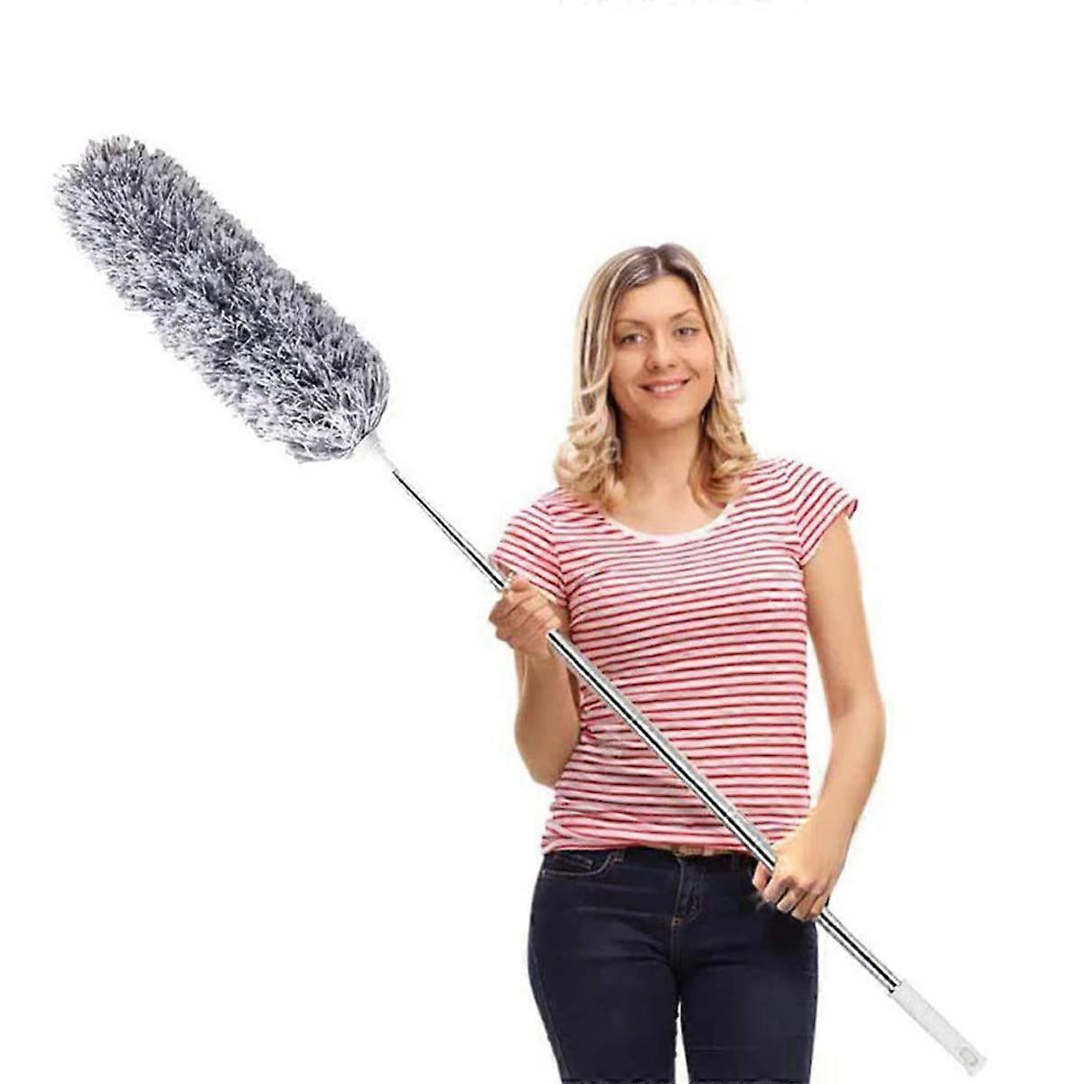 Microfiber Feather Duster for Ceiling Fan with 100 Inches Extra Long Pole