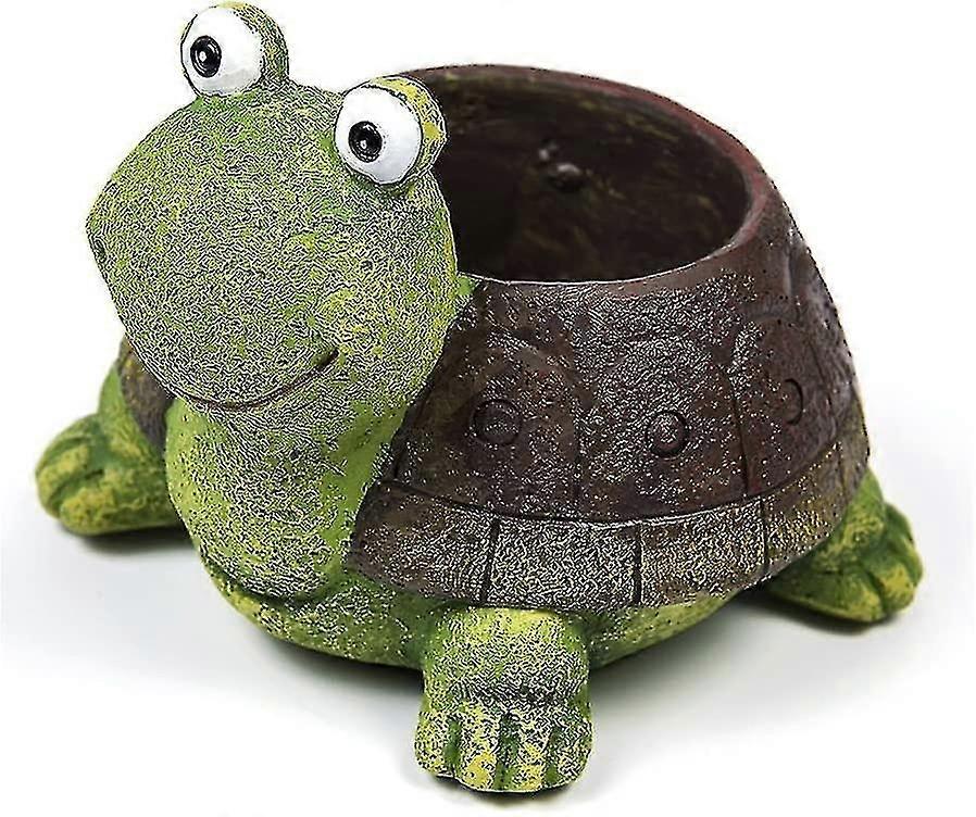 אגרטל עסיסי צב חמוד - עציץ מצויר בצורת בעלי חיים לצמחים מיני, עיצוב שולחן מושלם ורעיון מתנה