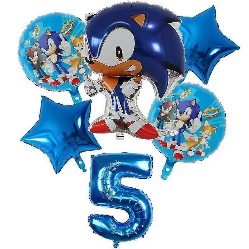 Hedgehog Birthday Balloons Set - 6pc Star Number Party Decor Supplies