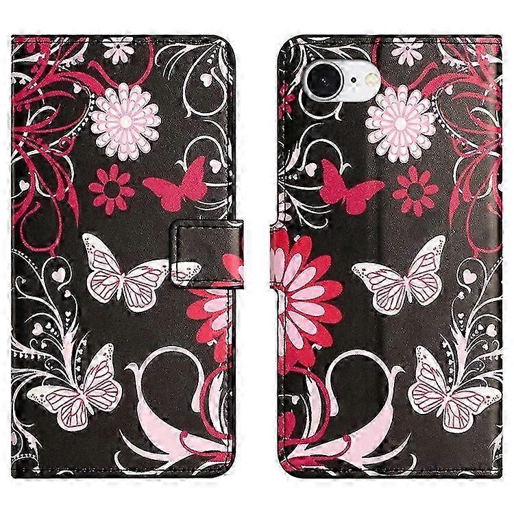 Compatible For iPhone 16e Case Pattern Print PU Leather Wallet Phone Cover