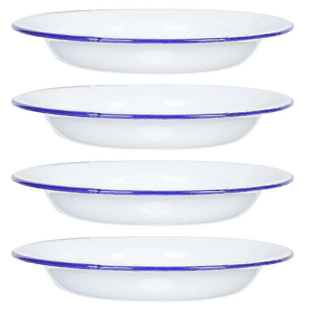 4 Sztuk Talerze Emaliowane Dekoracyjne Emaliowane Naczynia Spożywcze Styl Retro Owoce Talerze Do Domu Hotelowego