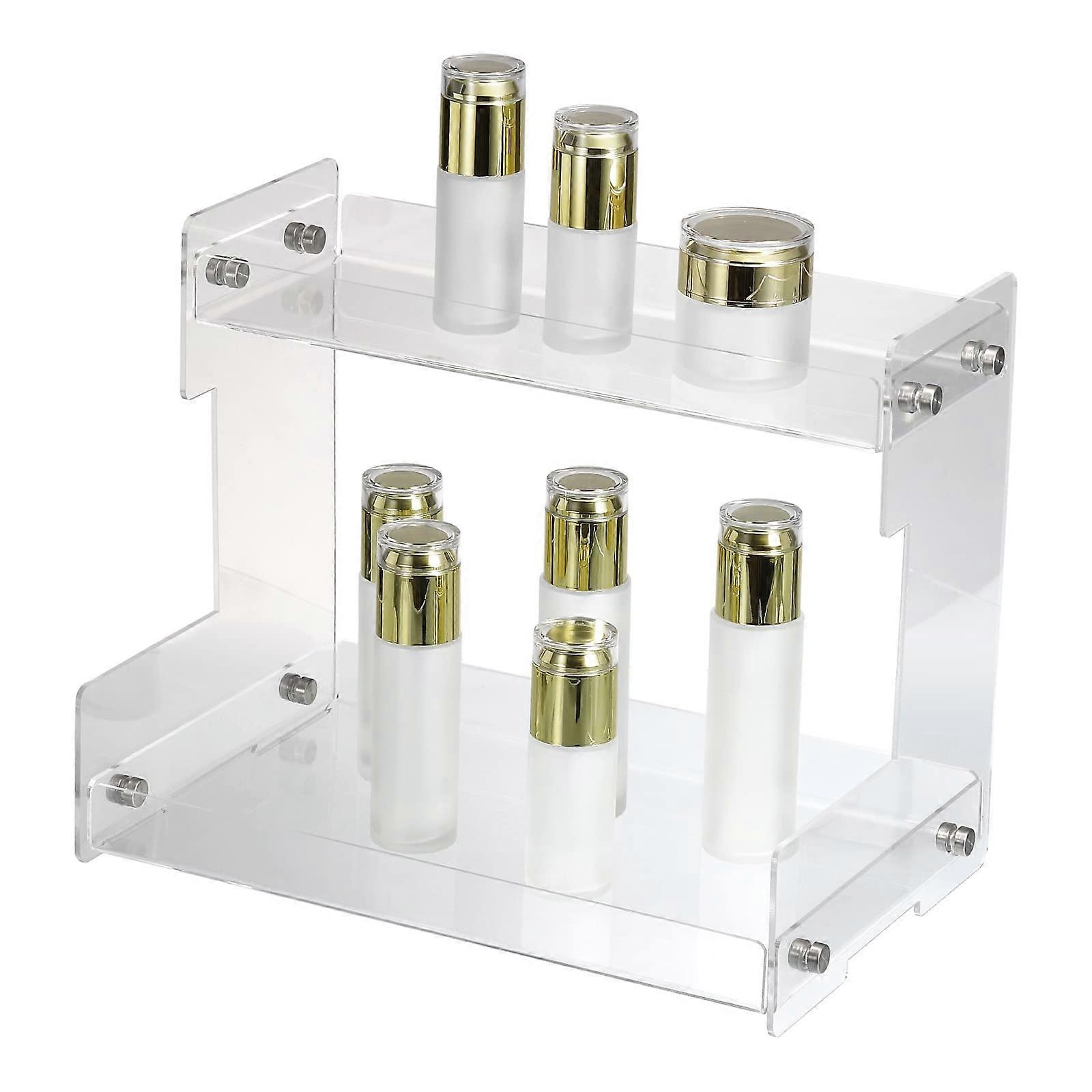 Bathroom Organizer Countertop - 2 Tier Makeup Storage Rack, Kitchen Spice Rack, Under Sink Storage for Home Use