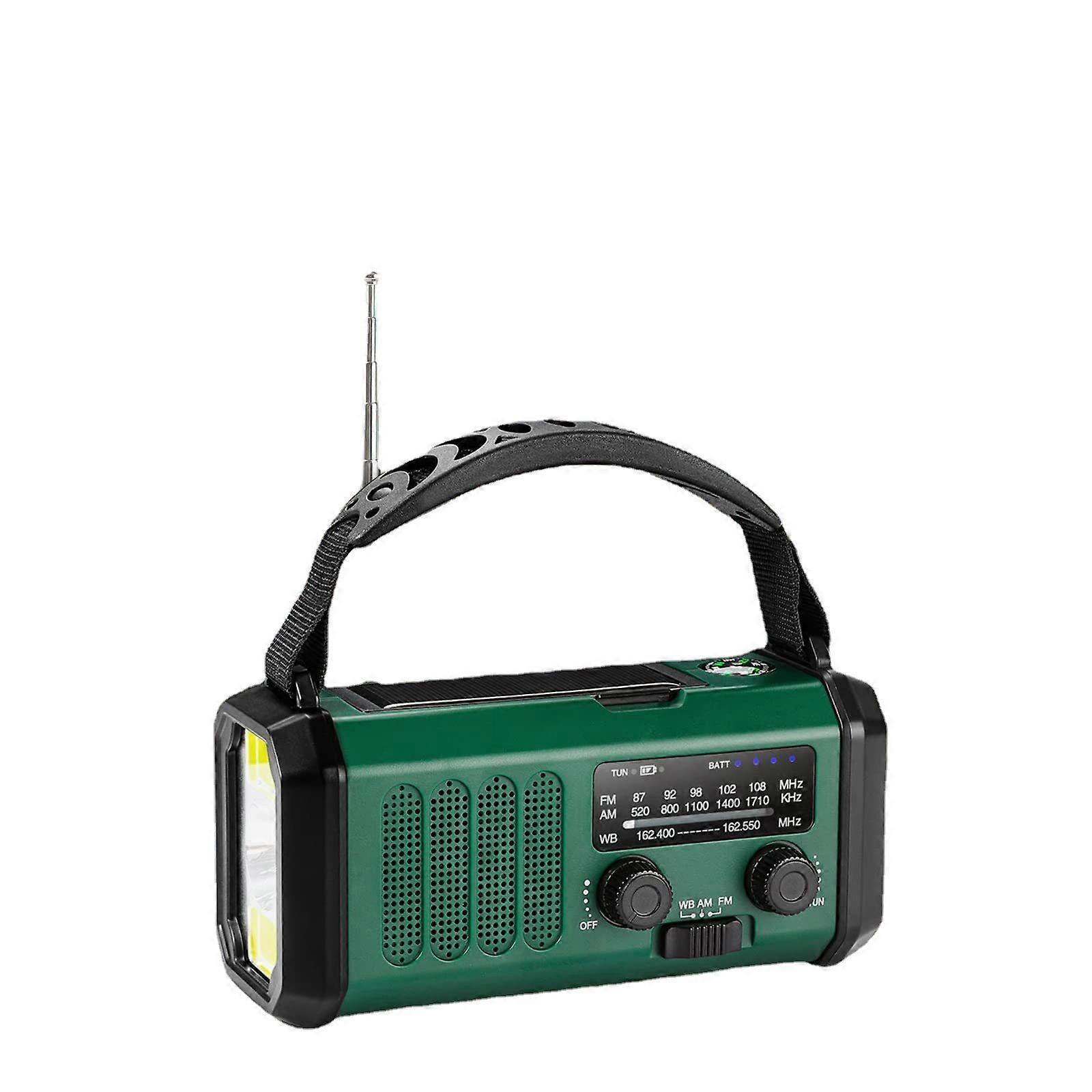 Emergency Radio, Solar Radio, NOAA/AM/FM Weather Radio, USB Type-C Charging, Generator Radio, Polymer Battery, Flashlight and LED Reading Light
