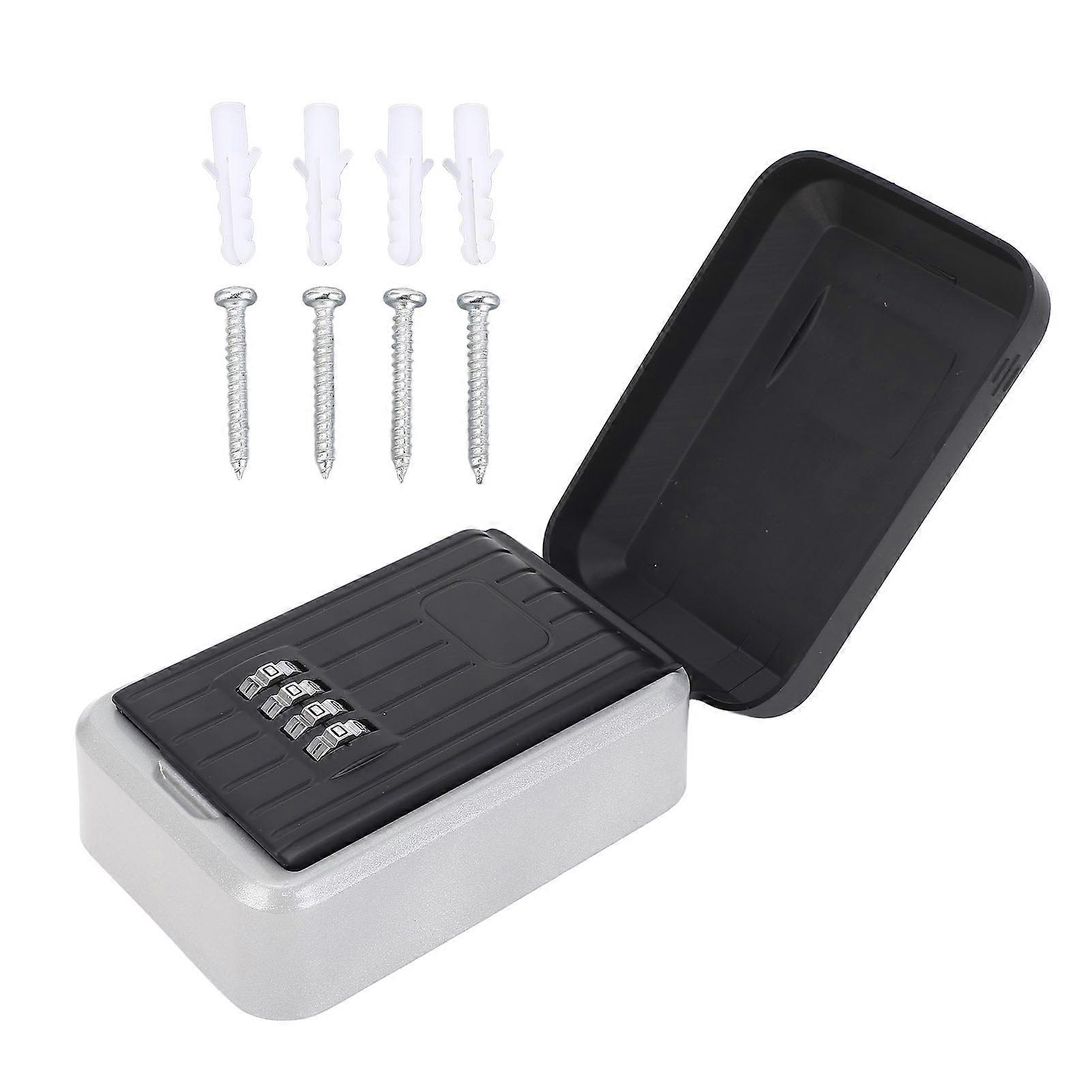 with 4 Digit Combination Alloy Wall Mounted Weather Resistant Key Safe Storage Lock Box for Outside Home Garage