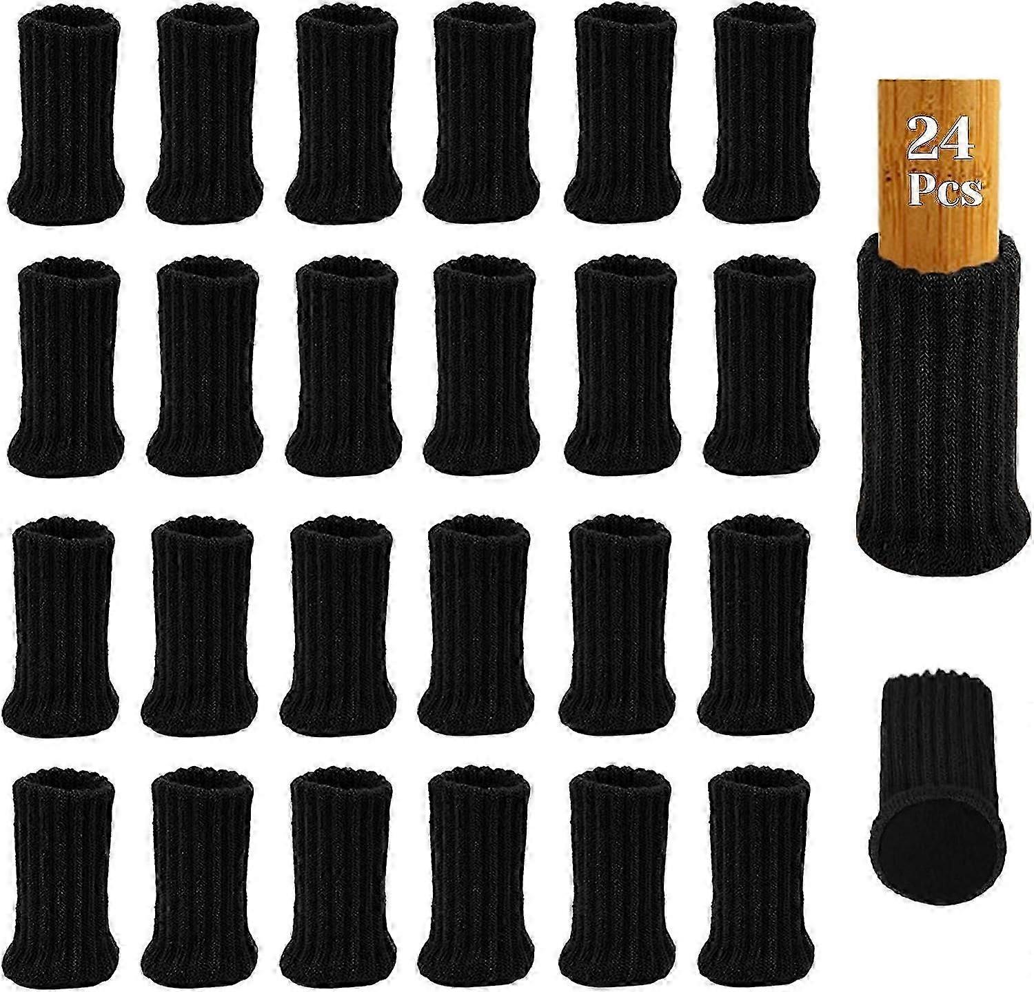 عبوة من 24 جوارب أرجل كرسي ، جوارب أثاث مع وسادات شعر ، جوارب أثاث محبوكة مرنة ، كرسي حماية أرضي مزدوج الطبقات غير قابل للانزلاق