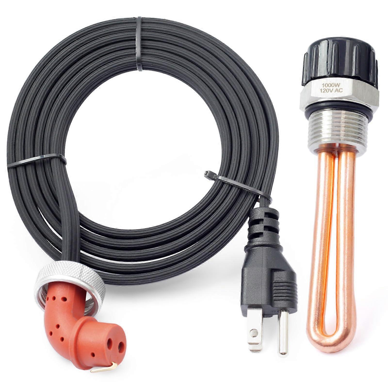 3C3Z6A051AA Engine Block Heater Element with O-Ring and Seal Cord for Ford Super Duty Trucks and Vans