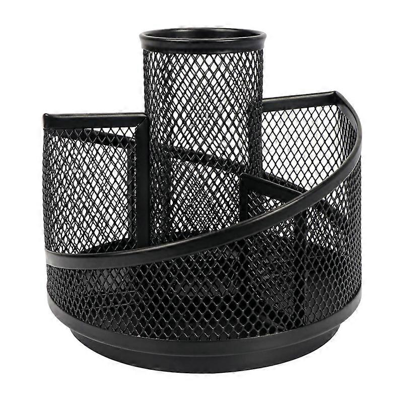 Pen Holder for Desk, Mesh Desk Organizer, 360 Degree, 5 Compartments