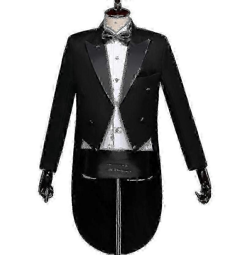 Men Tailcoat Tuxedo Suit Trousers Set, Men"s Tuxedo Trousers Suit With Bow Tie