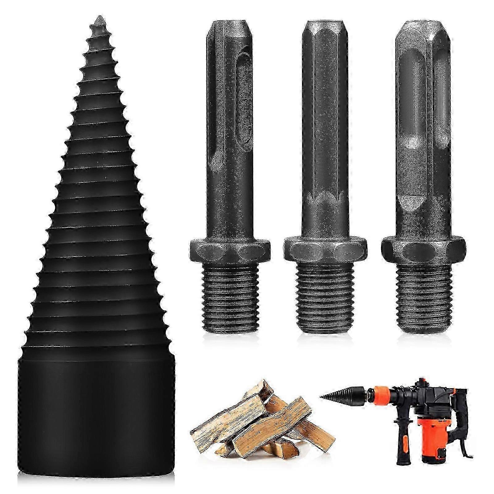 4 Splitting Drill Bit Wood Splitter Drill Bit Steel Drill Bits Pcs Wood Splitting Drill Bits Log Splitter Drill Bit Firewood