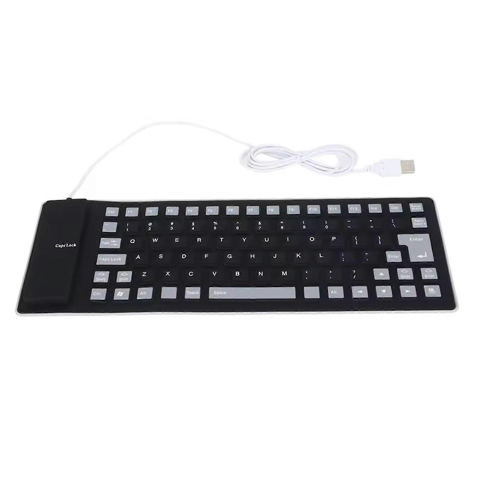 USB Wireds Silicone Keyboards 85Keys Foldable Flexible Rollups Keyboards for PC Notebook Laptop Waterproof and Dustproof
