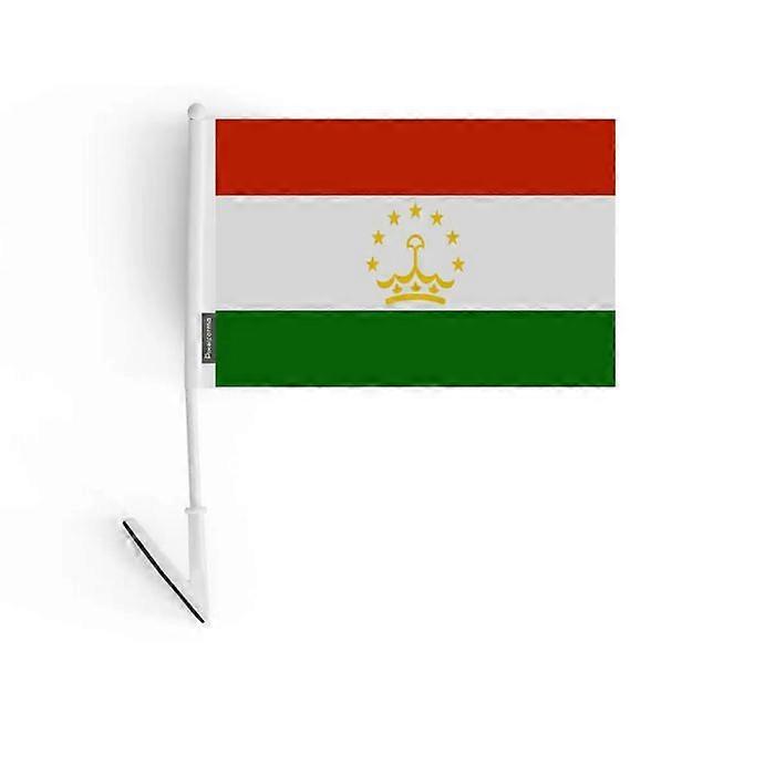 Adhesive flag - Tajikistan - 14 x 21 cm - Durable polyester - Lightweight - Double-sided