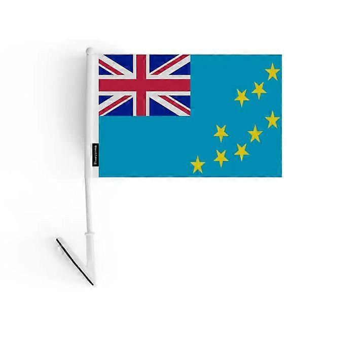 Adhesive flag - Tuvalu - 14 x 21 cm - Durable polyester - Lightweight - Double-sided