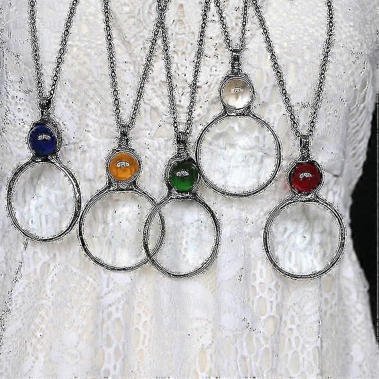 Magnifying Glass Necklace Gift, Reading Magnifying Glass Pendant Necklace For Elderly, Magnifying Lens For Books, Newspapers, Reading Jewelry