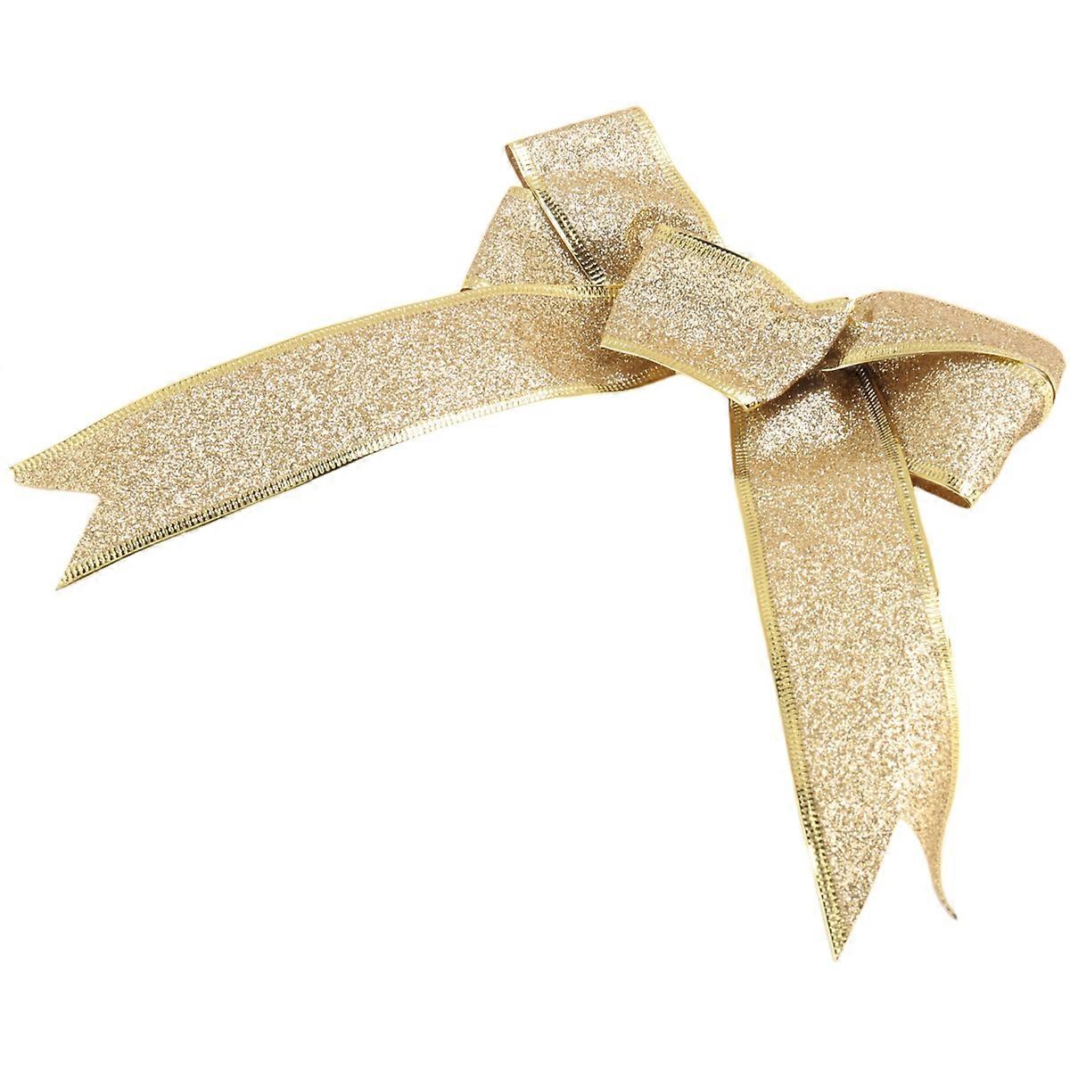 10PCS Christmas Tree Decoration Bows Ribbon Gold 25 x 21cm
