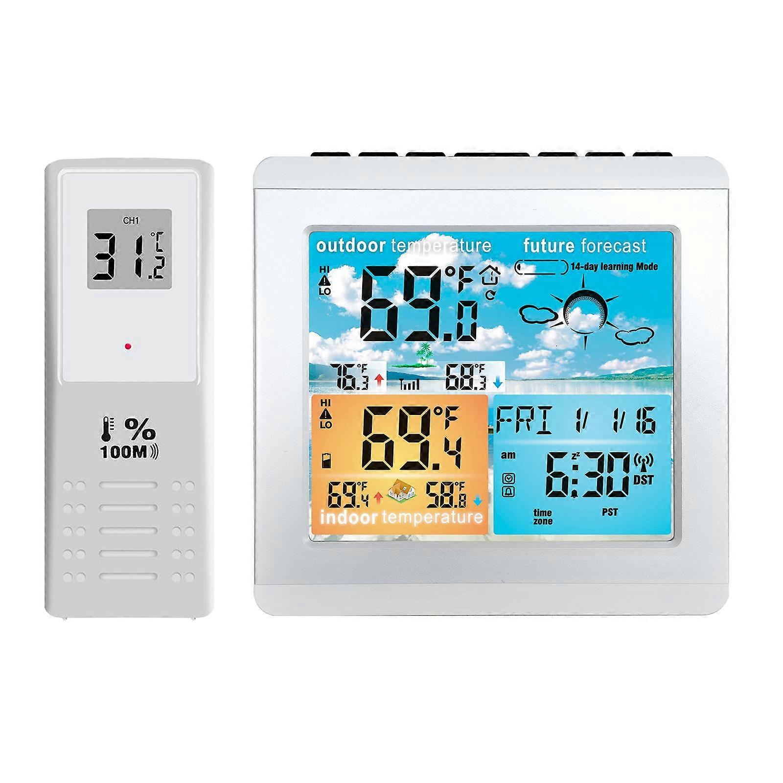 with Color Display Digital Clock with Temperature