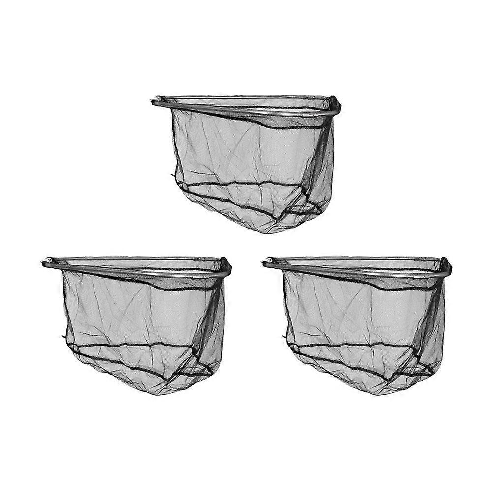 3 stk rustfritt stål trekant nylon mesh fiske landing fisk