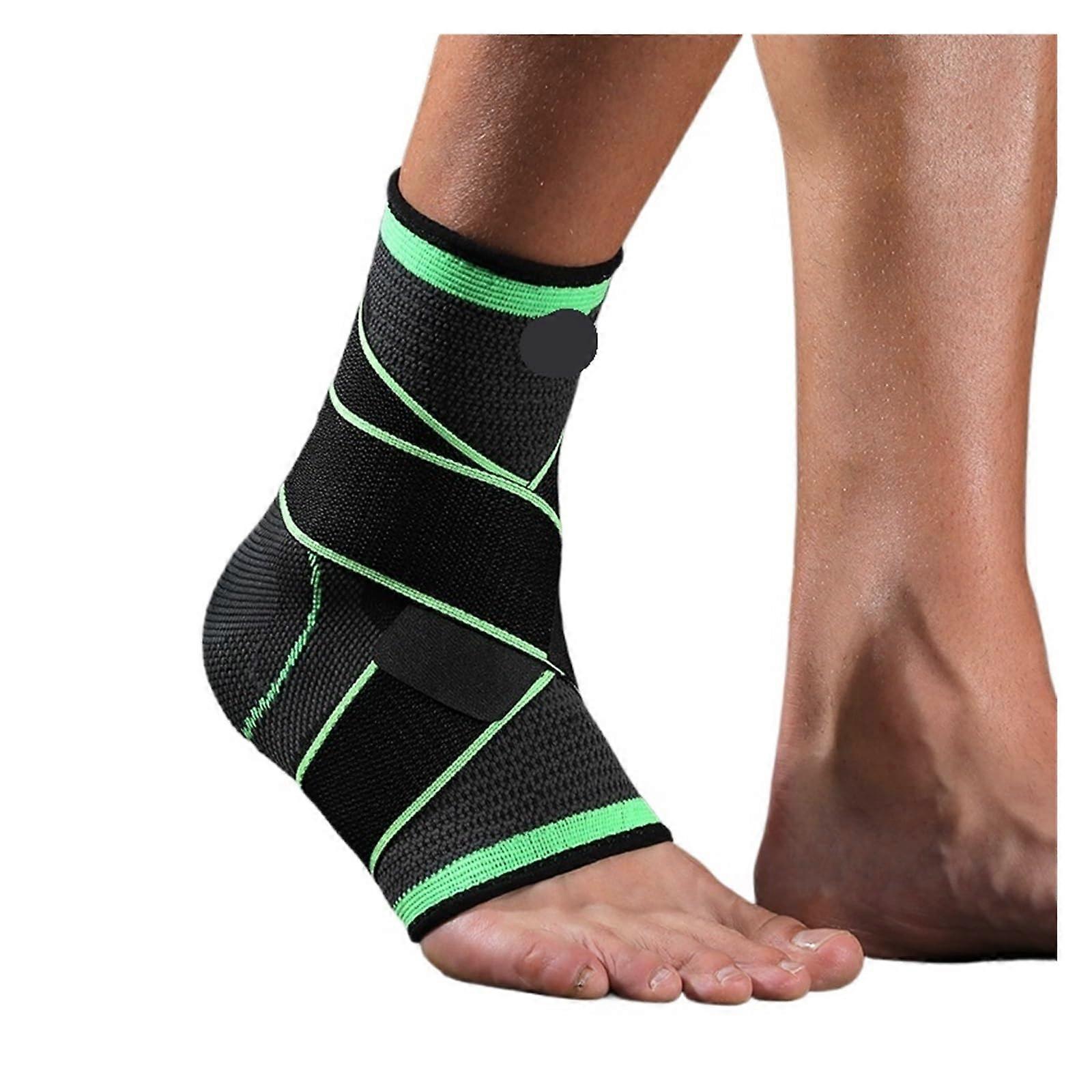 Ankle Support 1 Piece Compression Ankle Support and Ankle Brace, Ankle Orthosis for Sprained Ankle (M) M Green