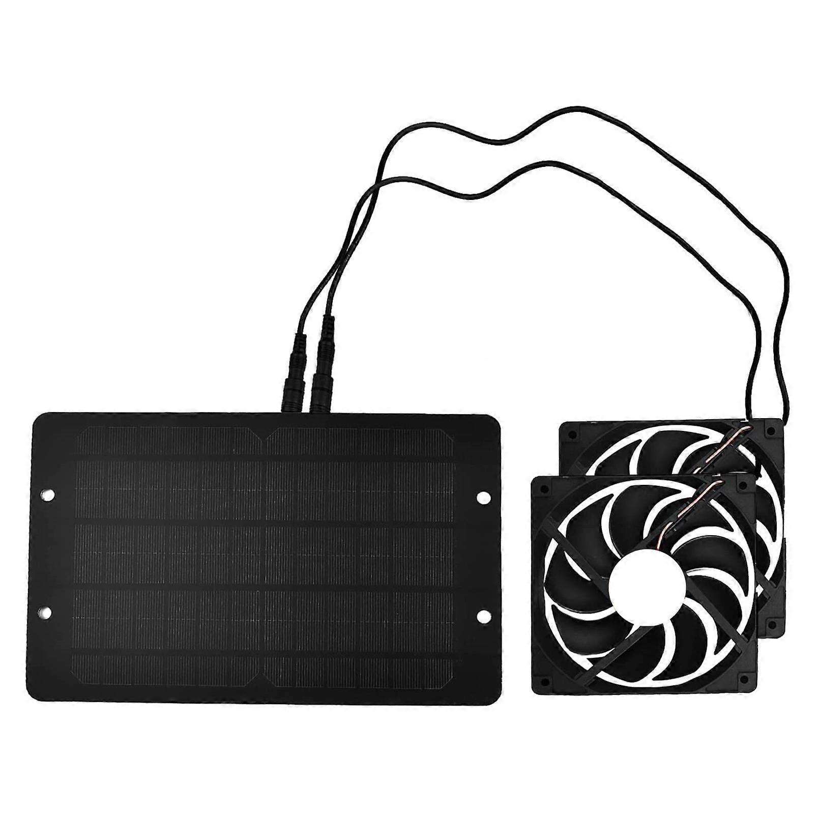 Quiet Pc Case Fans, Solar-Powered Dual Anti-Vibration Cooling Fans With Easy Installation For Diy Projects, Perfect For Chicken Coops Greenhouses Dog